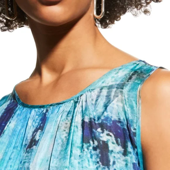 Johnny Was Mint Silk Tiered Maxi Dress sz sm - Picture 5 of 7